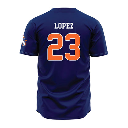 FPU - NCAA Baseball : Alex Lopez - Navy Jersey-1