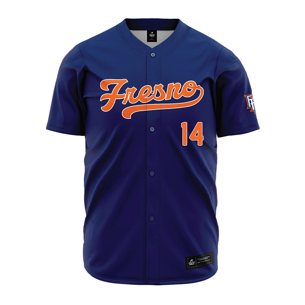 FPU - NCAA Baseball : Vincent Robinson - Navy Jersey-0