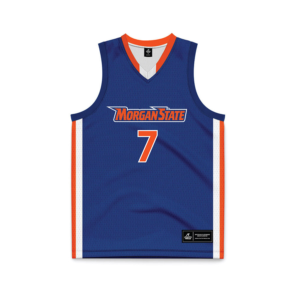 Morgan State - NCAA Men's Basketball : Marland harris - Blue Basketball Jersey-0