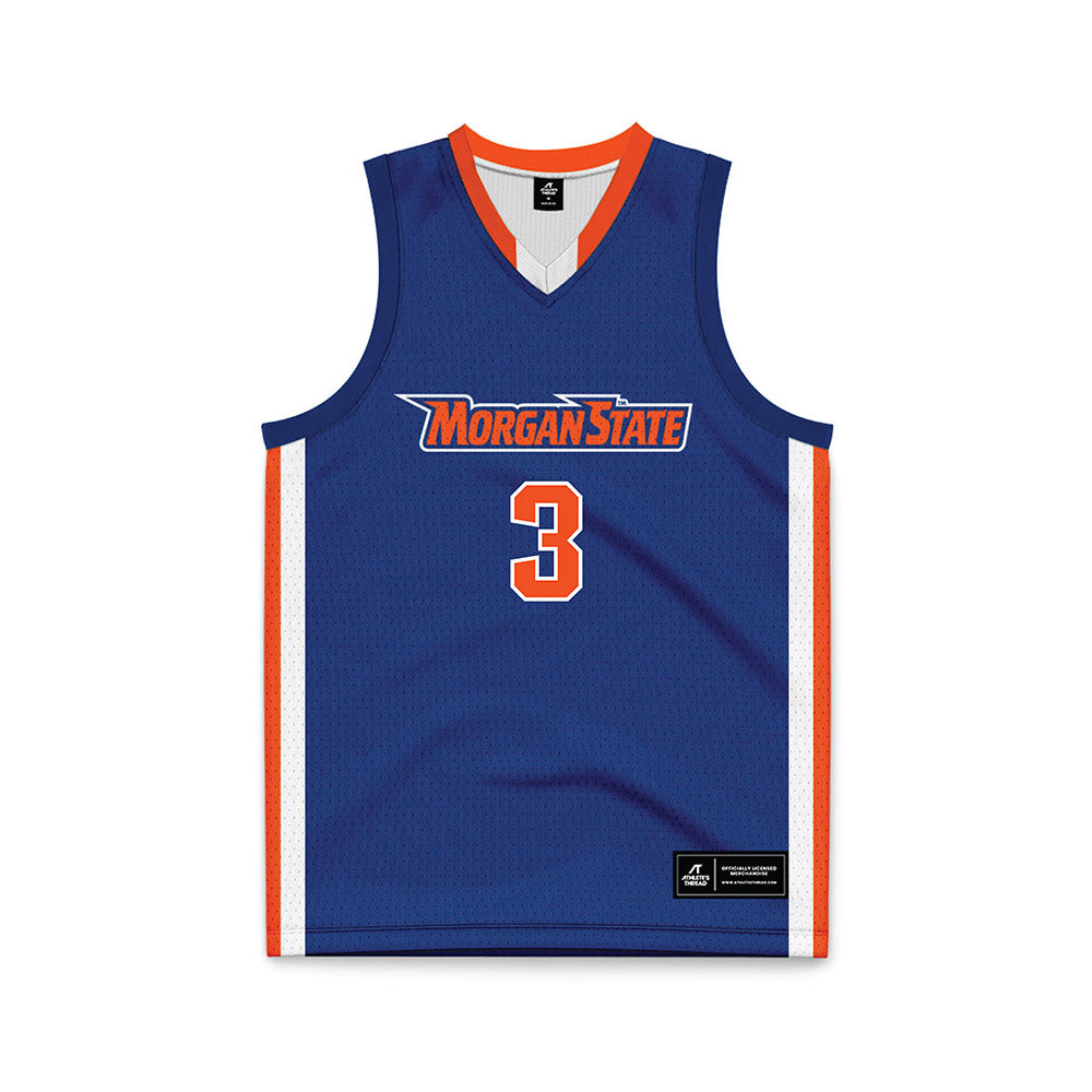 Morgan State - NCAA Men's Basketball : Rob Lawson - Blue Basketball Jersey-0