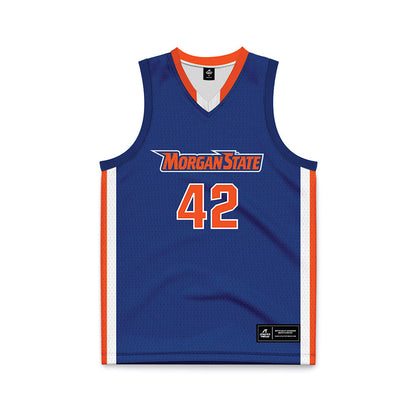 Morgan State - NCAA Men's Basketball : Dallas Janes - Blue Basketball Jersey-0