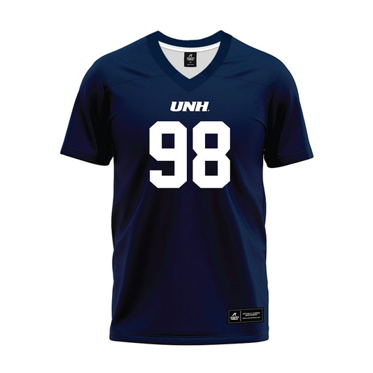 UNH - NCAA Football : Justice Akinmoladun - Blue Premium Football Jersey-0