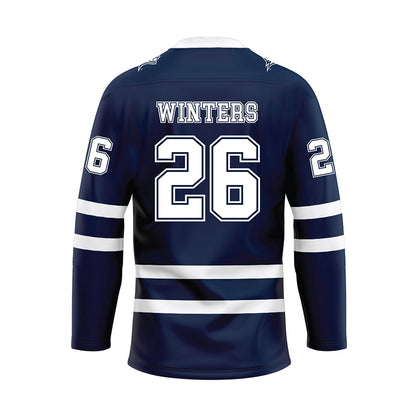 UNH - NCAA Men's Ice Hockey : Morgan Winters - Blue Hockey Jersey-1