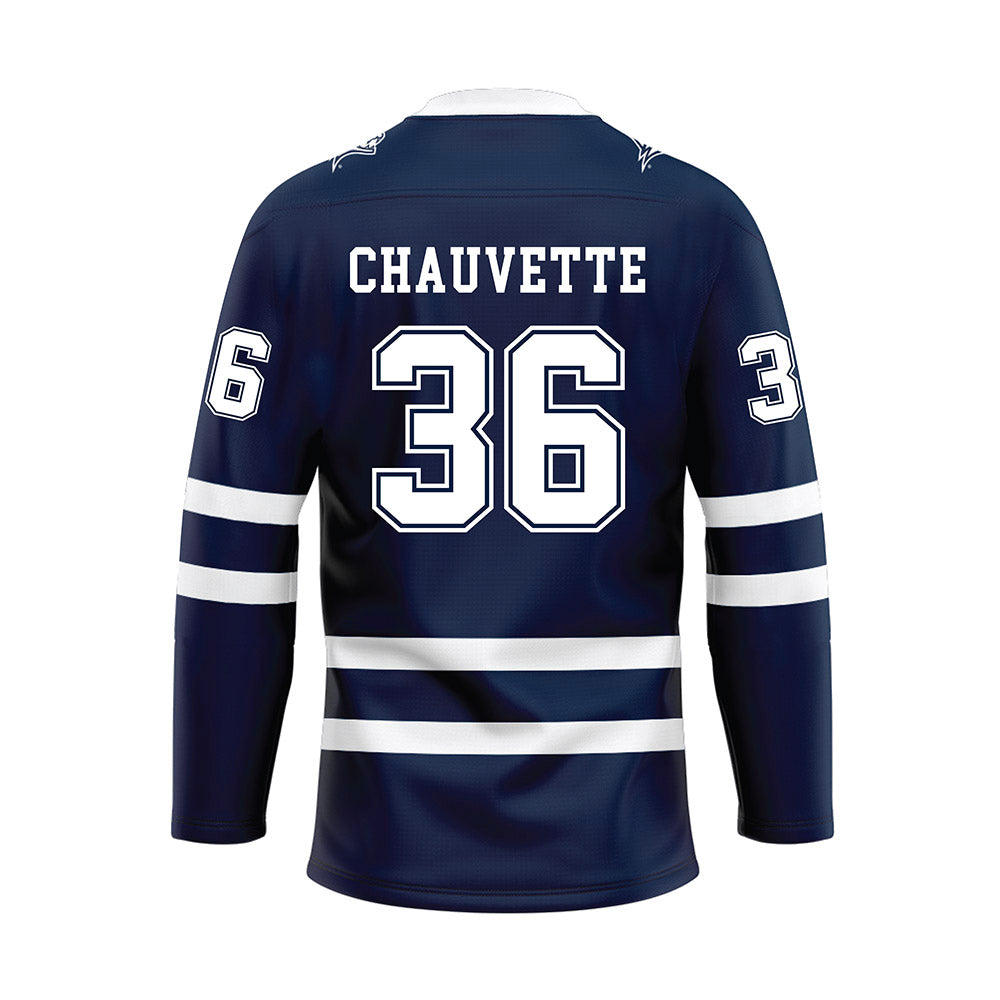 UNH - NCAA Men's Ice Hockey : Kyle Chauvette - Blue Hockey Jersey-1