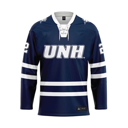 UNH - NCAA Men's Ice Hockey : Alex Carr - Blue Hockey Jersey-0