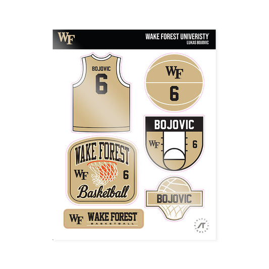 Wake Forest - NCAA Men's Basketball : Lukas Bojovic - Sticker Sheet-0