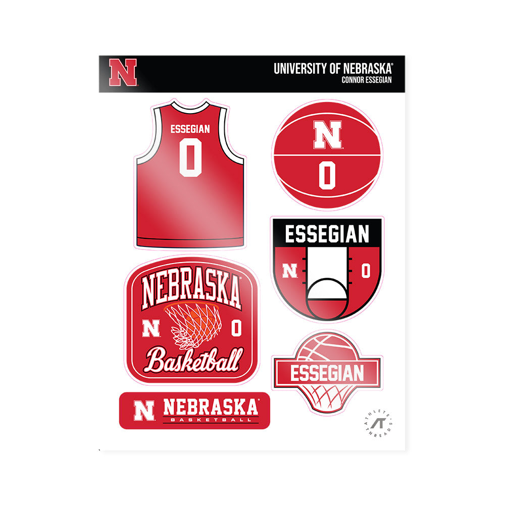 Nebraska - NCAA Men's Basketball : Connor Essegian - Sticker Sheet-0