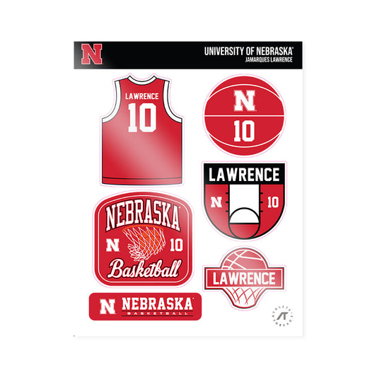 Nebraska - NCAA Men's Basketball : Jamarques Lawrence - Sticker Sheet-0