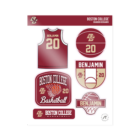 Boston College - NCAA Men's Basketball : Brandon Benjamin - Sticker Sheet-0
