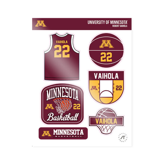 Minnesota - NCAA Men's Basketball : Robert Vaihola - Sticker Sheet-0