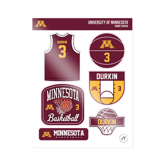 Minnesota - NCAA Men's Basketball : Bobby Durkin - Sticker Sheet-0