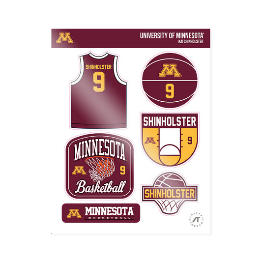Minnesota - NCAA Men's Basketball : Kai Shinholster - Sticker Sheet-0