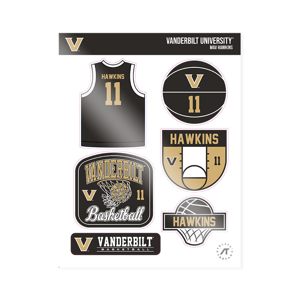 Vanderbilt - NCAA Men's Basketball : Mav Hawkins - Sticker Sheet-0
