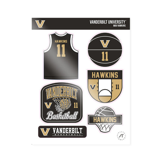 Vanderbilt - NCAA Men's Basketball : Mav Hawkins - Sticker Sheet-0
