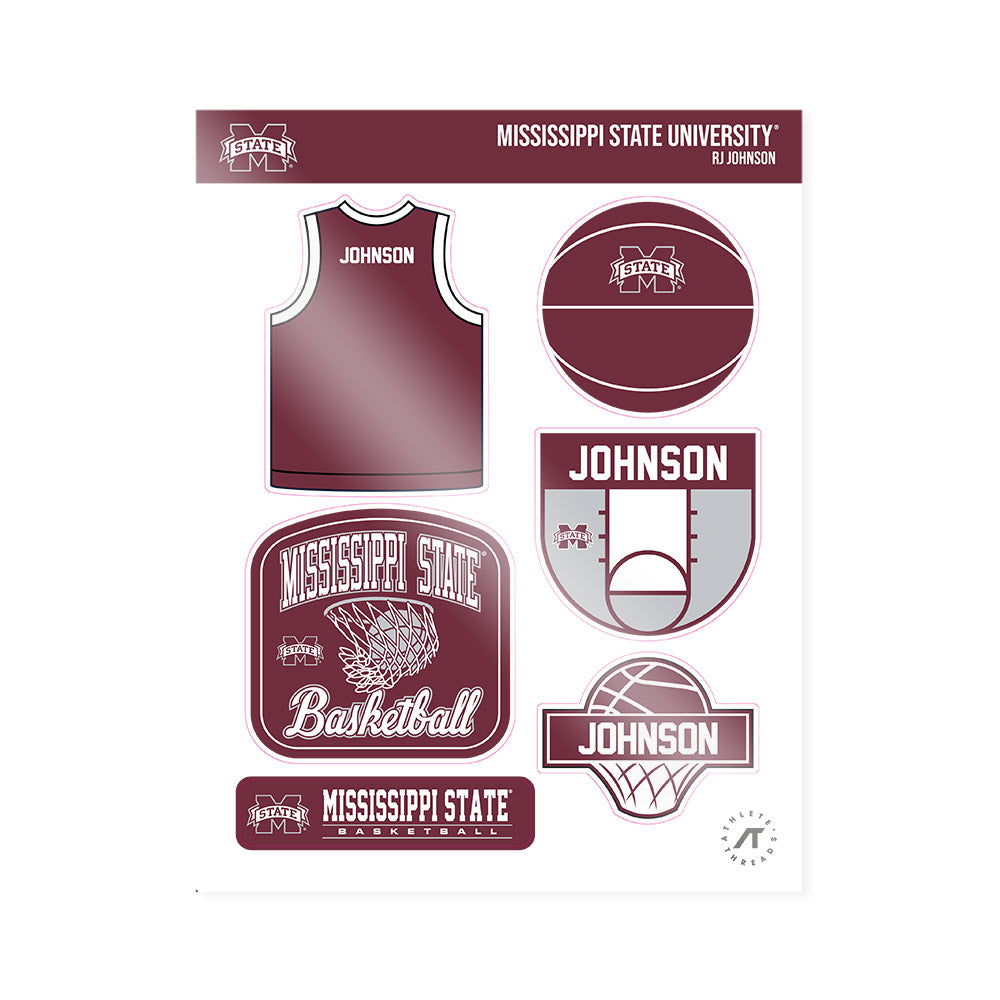 Mississippi State - NCAA Men's Basketball : Rj Johnson - Sticker Sheet-0