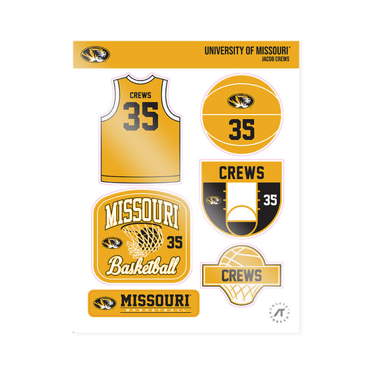 Missouri - NCAA Men's Basketball : Jacob Crews - Sticker Sheet-0