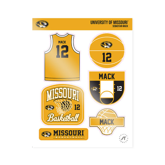 Missouri - NCAA Men's Basketball : Sebastian Mack - Sticker Sheet-0