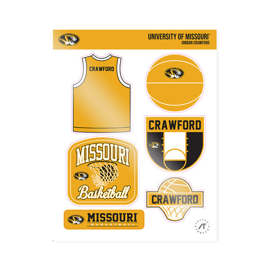 Missouri - NCAA Men's Basketball : Jordan Crawford - Sticker Sheet-0