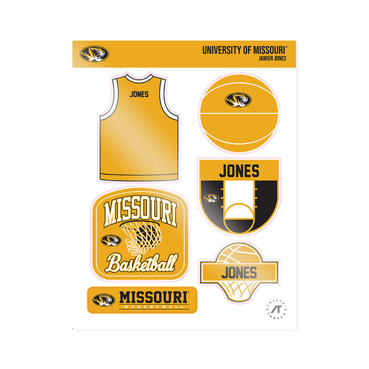 Missouri - NCAA Men's Basketball : Jamier Jones - Sticker Sheet-0
