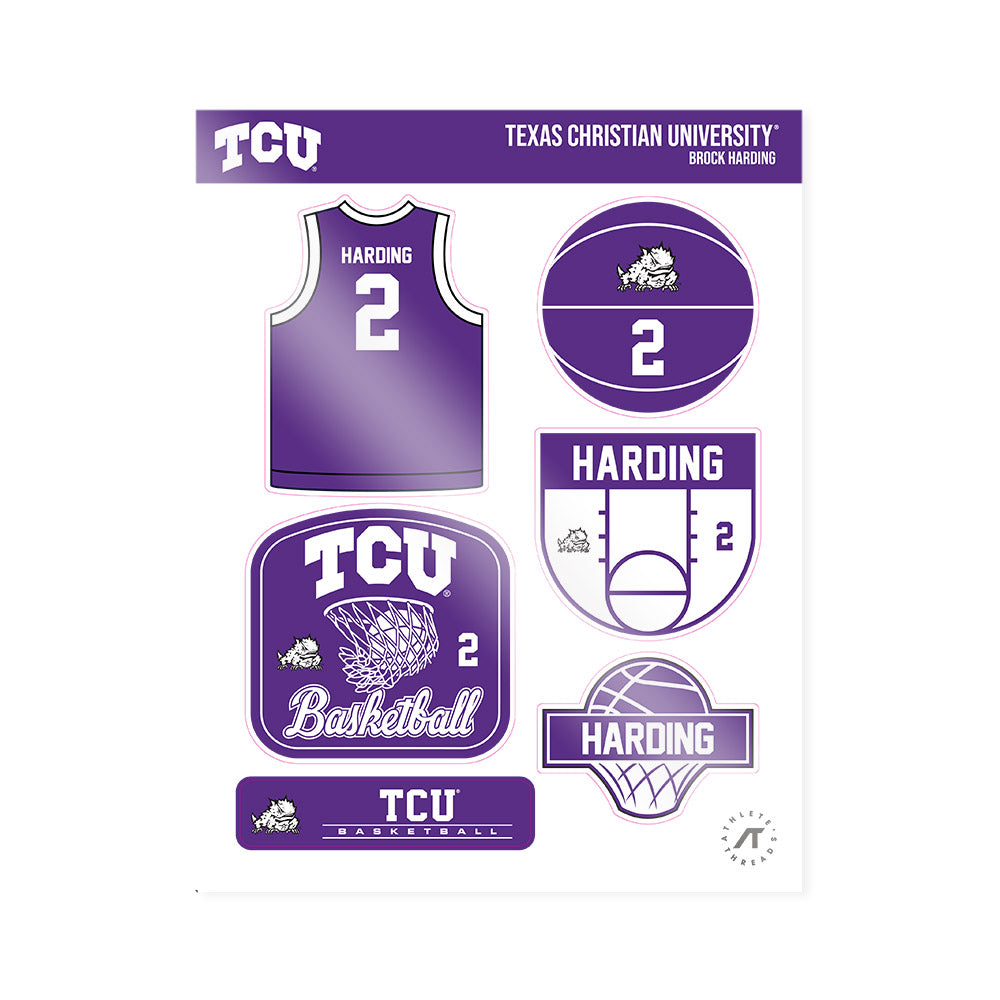 TCU - NCAA Men's Basketball : Brock Harding - Sticker Sheet-0