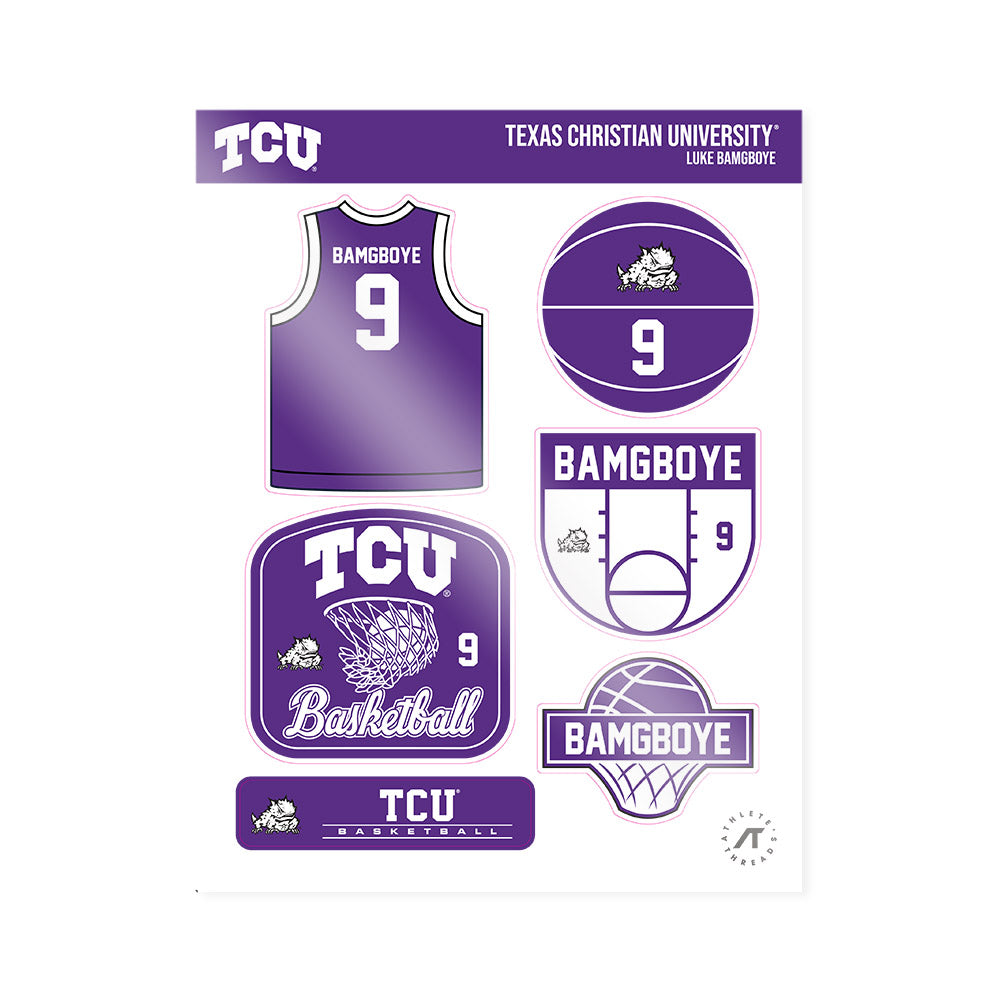 TCU - NCAA Men's Basketball : Luke Bamgboye - Sticker Sheet-0