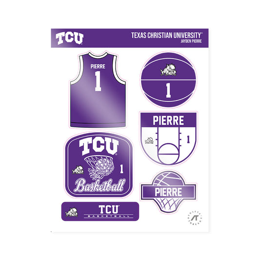TCU - NCAA Men's Basketball : Jayden Pierre - Sticker Sheet-0