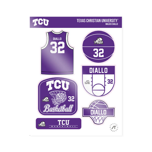 TCU - NCAA Men's Basketball : Malick Diallo - Sticker Sheet-0