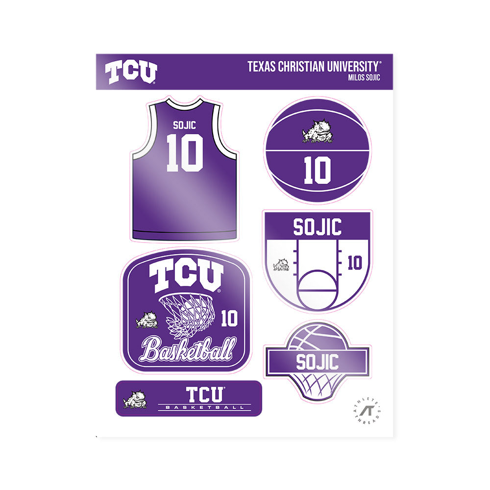 TCU - NCAA Men's Basketball : Milos Sojic - Sticker Sheet-0