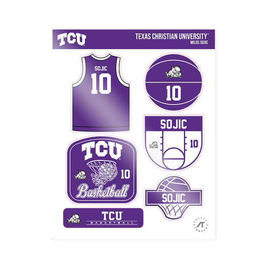 TCU - NCAA Men's Basketball : Milos Sojic - Sticker Sheet-0