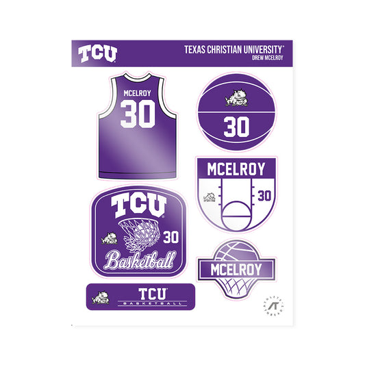 TCU - NCAA Men's Basketball : Drew McElroy - Sticker Sheet-0