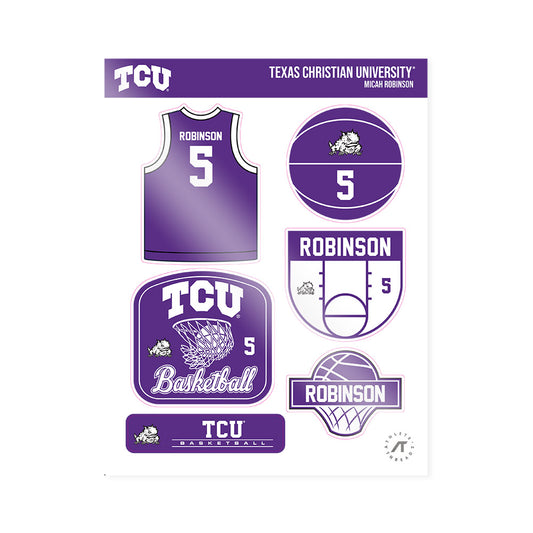 TCU - NCAA Men's Basketball : Micah Robinson - Sticker Sheet-0