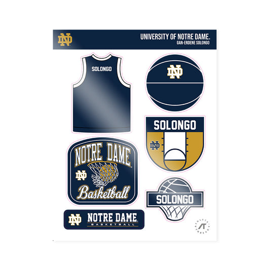 Notre Dame - NCAA Men's Basketball : Gan-Erdene Solongo - Sticker Sheet-0