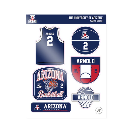 Arizona - NCAA Men's Basketball : Addison Arnold - Sticker Sheet-0