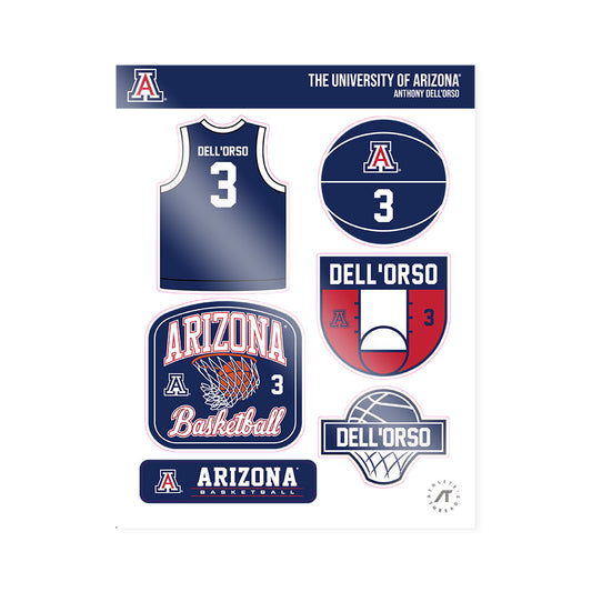 Arizona - NCAA Men's Basketball : Anthony Dell'Orso - Sticker Sheet-0