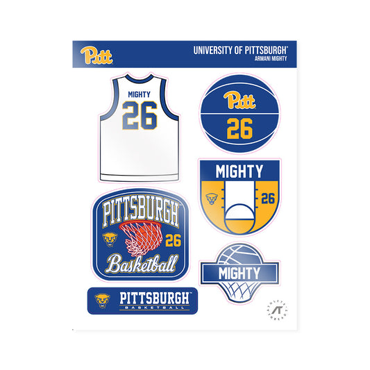 Pittsburgh - NCAA Men's Basketball : Armani Mighty - Sticker Sheet-0