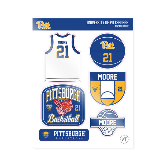 Pittsburgh - NCAA Men's Basketball : Macari Moore - Sticker Sheet-0