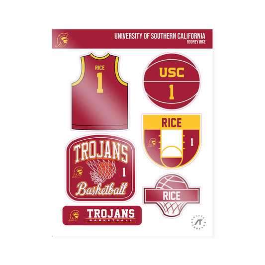 USC - NCAA Men's Basketball : Rodney Rice - Sticker Sheet-0
