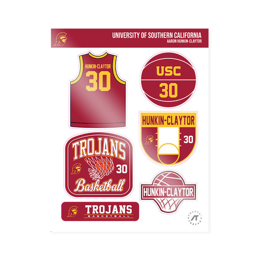 USC - NCAA Men's Basketball : Aaron Hunkin-Claytor - Sticker Sheet-0