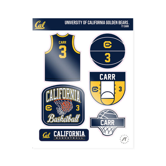 UC Berkeley - NCAA Men's Basketball : TT Carr - Sticker Sheet-0