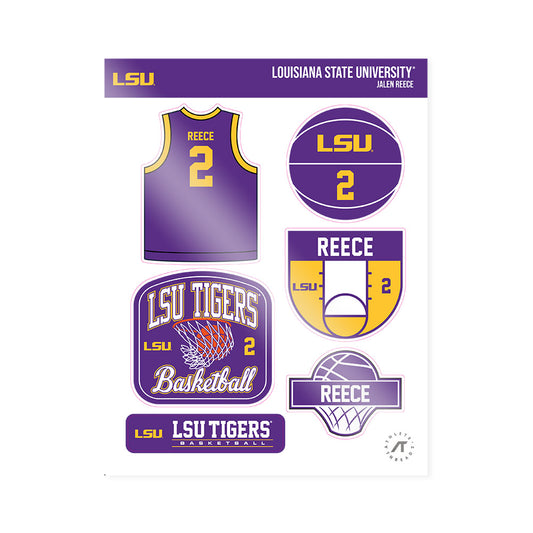 LSU - NCAA Men's Basketball : Jalen Reece - Sticker Sheet-0