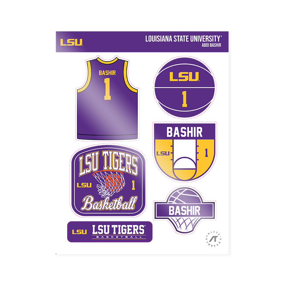 LSU - NCAA Men's Basketball : Abdi Bashir - Sticker Sheet-0