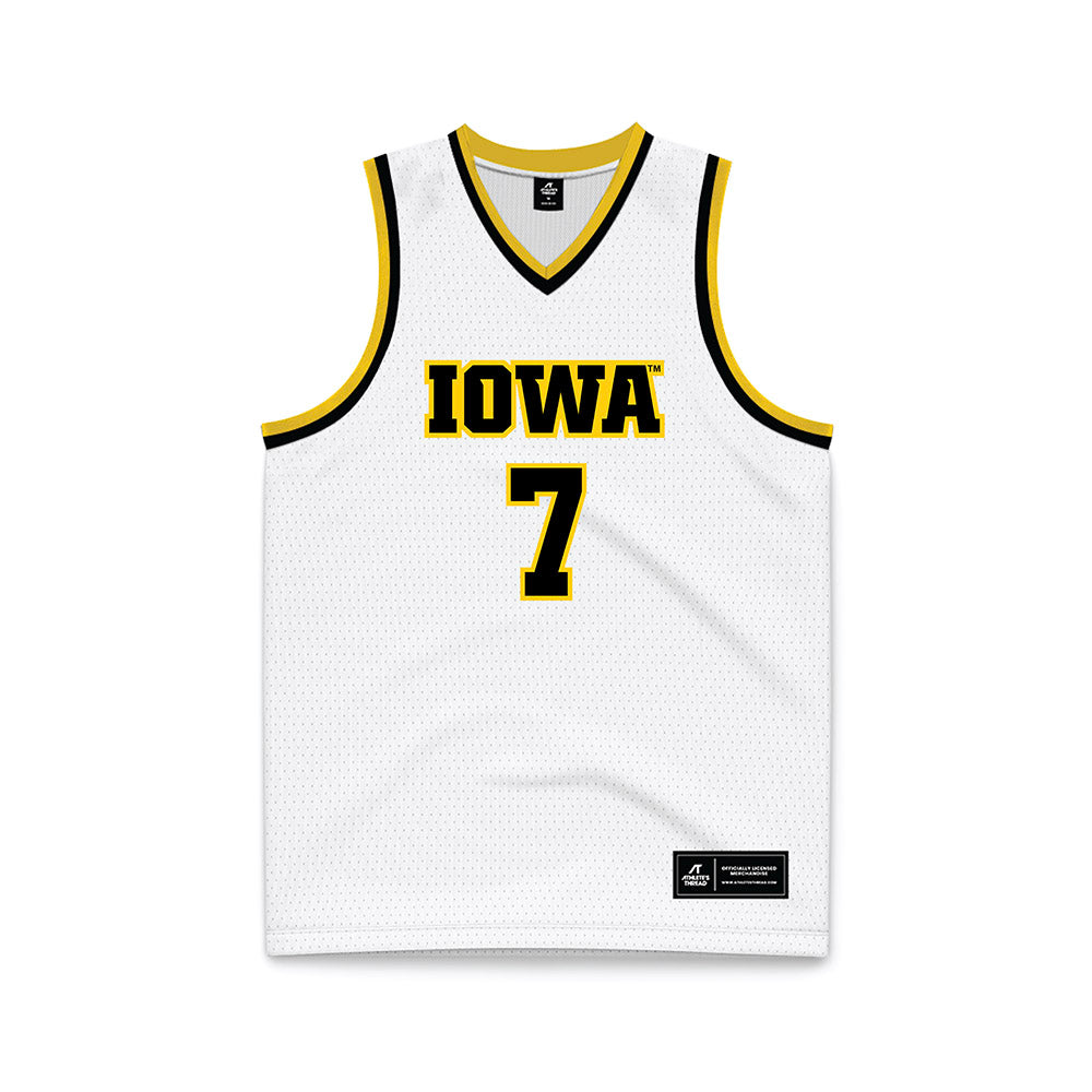 Iowa - NCAA Women's Basketball : Addie Deal - White Basketball Jersey-0