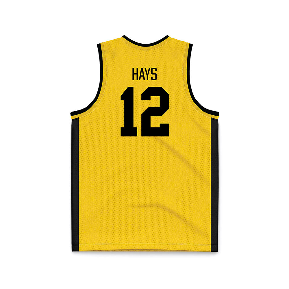 Iowa - NCAA Women's Basketball : Layla Hays - Gold Basketball Jersey-1