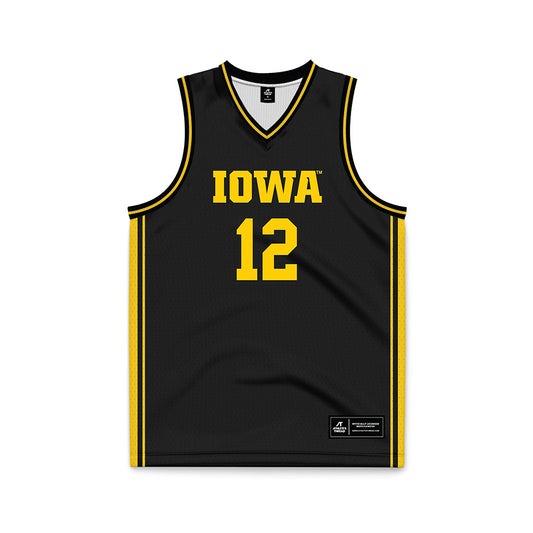 Iowa - NCAA Women's Basketball : Layla Hays - Black Basketball Jersey-0