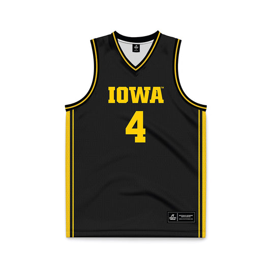 Iowa - NCAA Women's Basketball : Kylie Feuerbach - Black Basketball Jersey-0