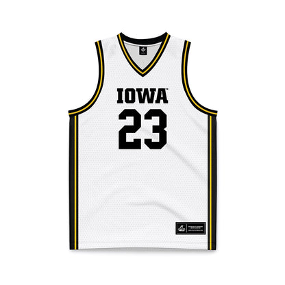 Iowa - NCAA Men's Basketball : Isaia Howard - White Basketball Jersey-0