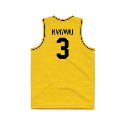 Iowa - NCAA Men's Basketball : Cam Manyawu - Yellow Basketball Jersey-1