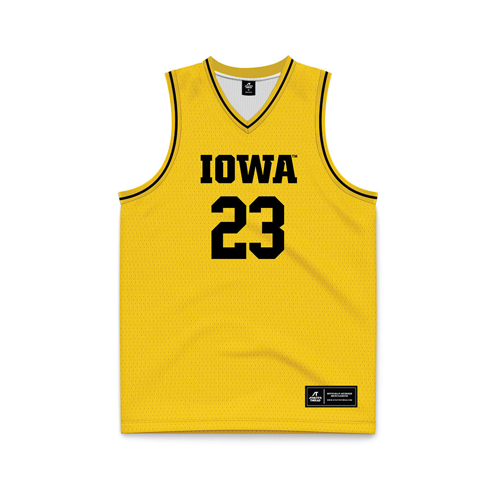Iowa - NCAA Men's Basketball : Isaia Howard - Yellow Basketball Jersey-0