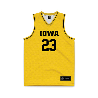 Iowa - NCAA Men's Basketball : Isaia Howard - Yellow Basketball Jersey-0