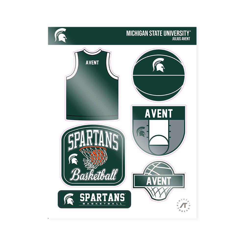 Michigan State - NCAA Men's Basketball : Julius Avent - Sticker Sheet-0